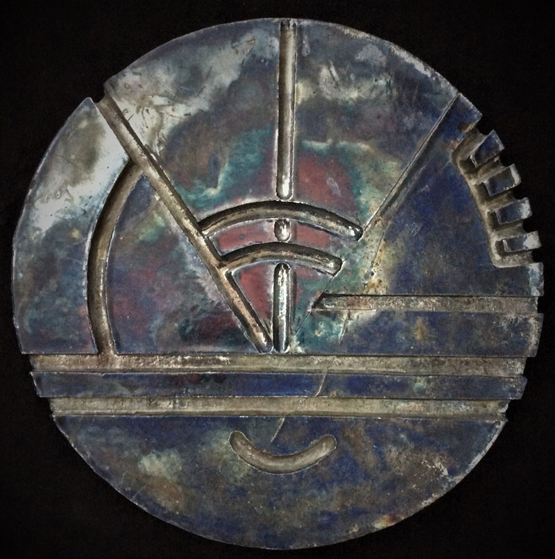 Ancient-Sundial-Raku-Ceramic Pink Rose